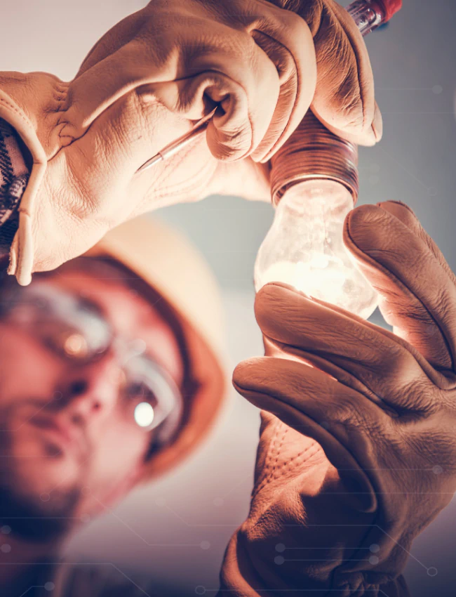 electrician fixing the light